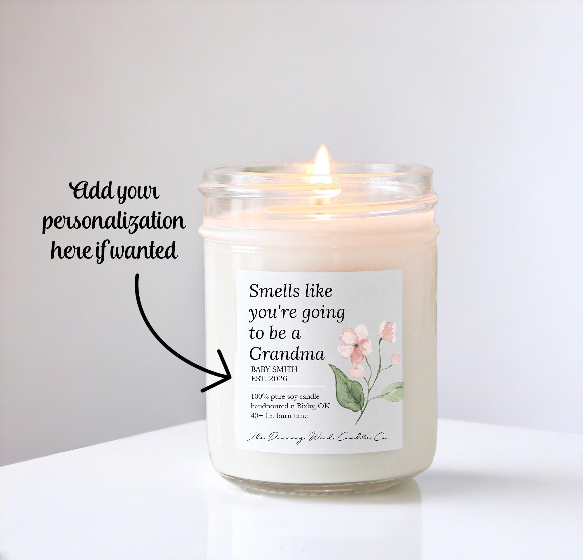 You're Going to Be a Grandma Candle – Pregnancy Announcement Gift, Personalized Candle for Grandma, Baby Reveal, New Grandparent Gift