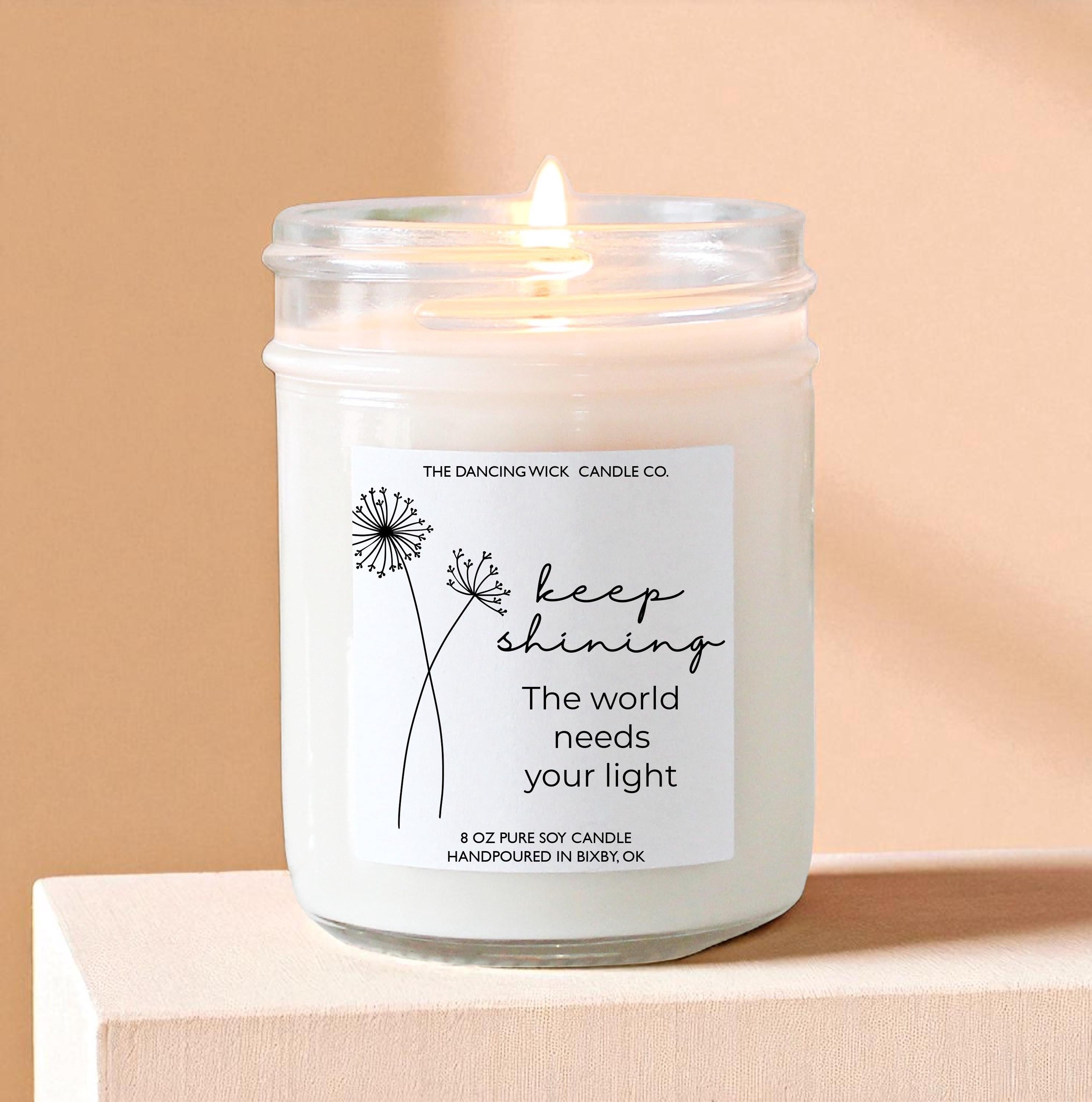 Keep Shining Candle | Encouragement Gift for Friend | Inspirational Gift for Her | Mental Health Support | You Matter Candle | Cheer Up Gift