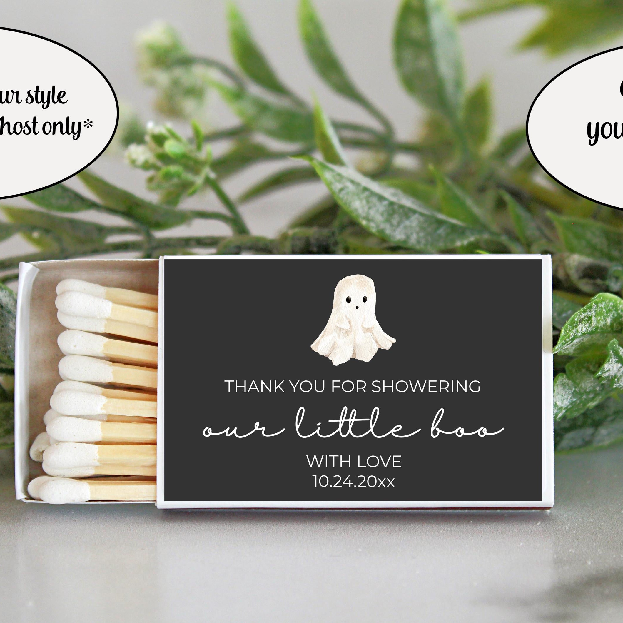Little Boo Baby Shower Matchbox Favors – Set of 10 | Halloween Party Favors | Ghost Baby Shower | Fall Baby Shower | Personalized Matches