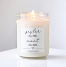 Aunt Pregnancy Announcement Gift Candle / Personalized with dates / Pregnancy Announcement to sister, Baby Reveal / Auntie