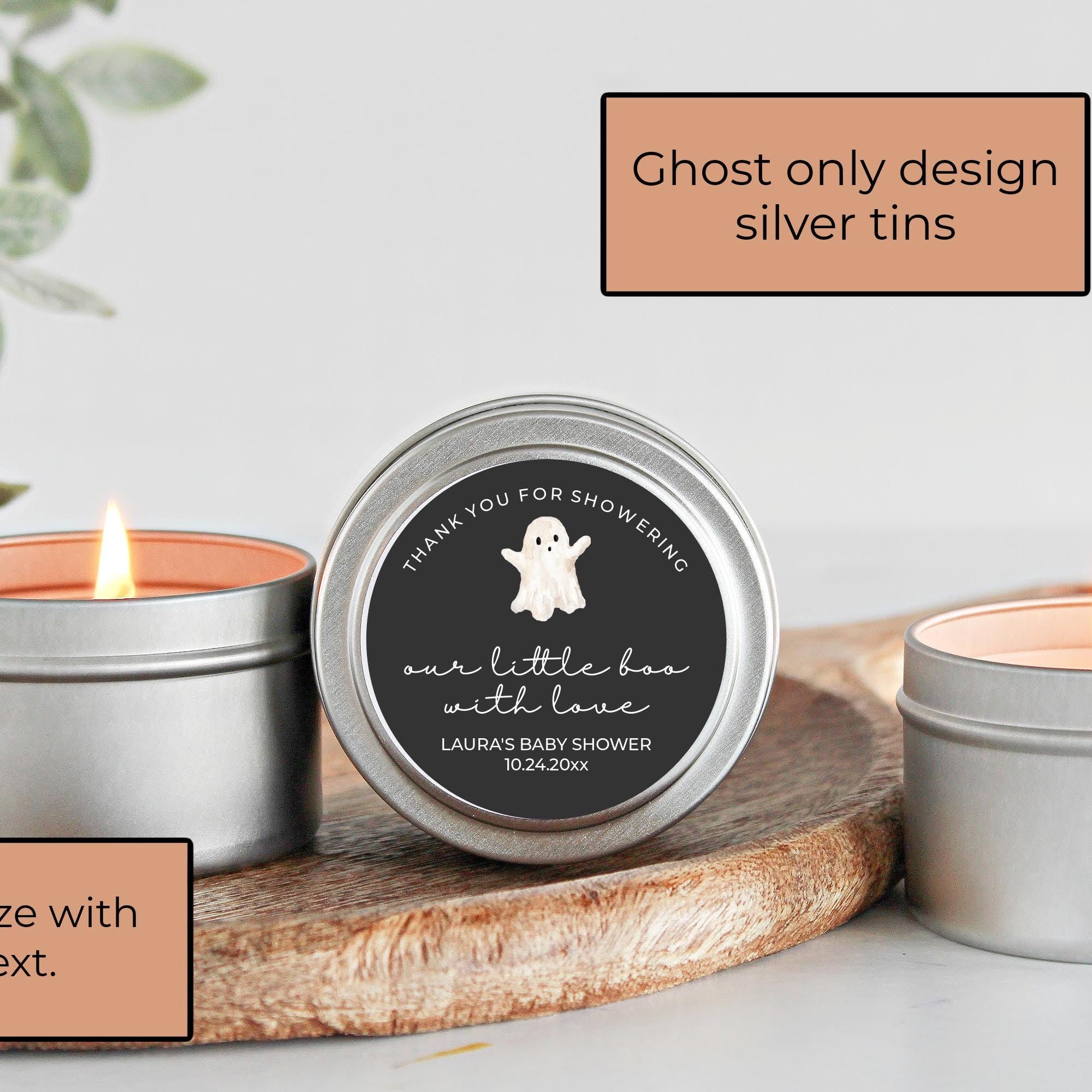 Little Boo Baby Shower Candle Favors | For Guests in Bulk | Halloween Party Favors | Fall Baby Shower | Personalized Ghost Baby Shower Gift