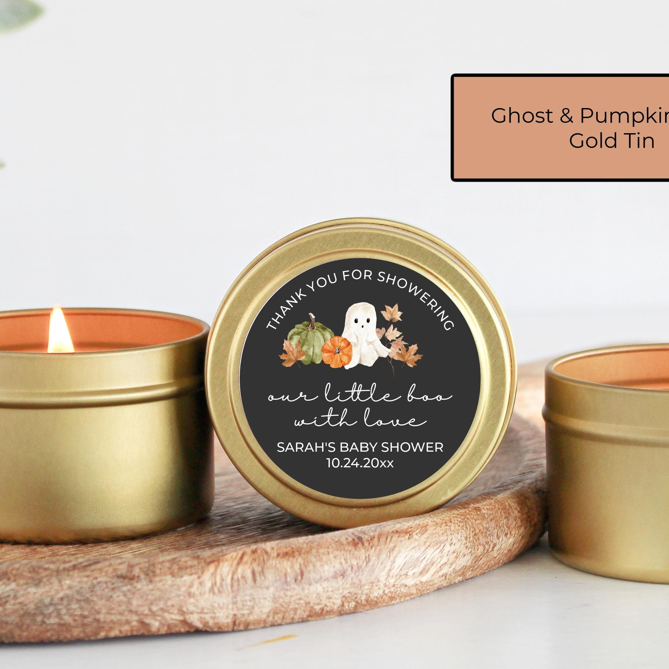 Little Boo Baby Shower Candle Favors | For Guests in Bulk | Halloween Party Favors | Fall Baby Shower | Personalized Ghost Baby Shower Gift