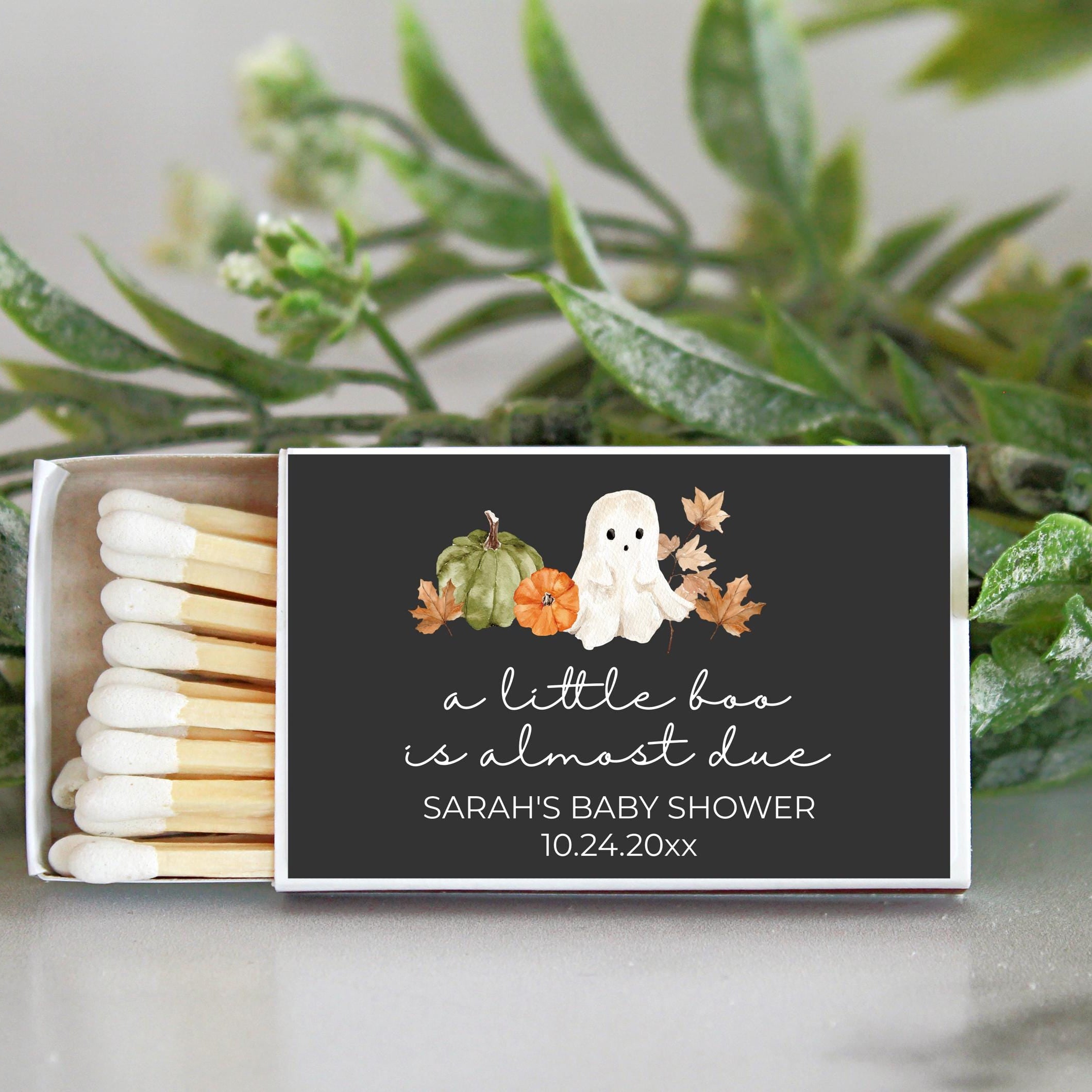 Little Boo Baby Shower Matchbox Favors – Set of 10 | Halloween Party Favors | Ghost Baby Shower | Fall Baby Shower | Personalized Matches