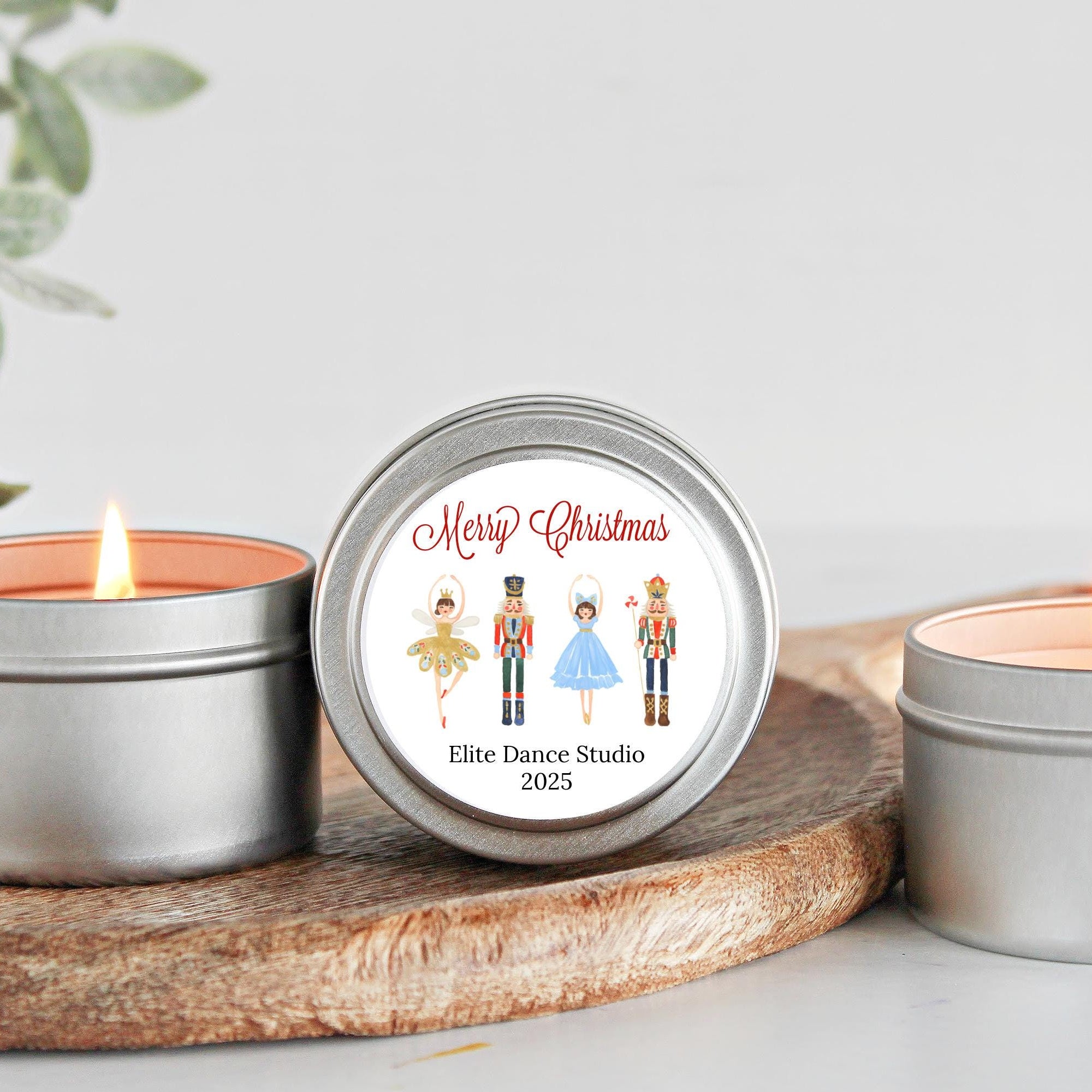 Christmas Candle Favors / Bulk Set of 10 / Custom Holiday Gifts / Corporate Gift / Personalized Merry Christmas Candle Tins / For Neighbors