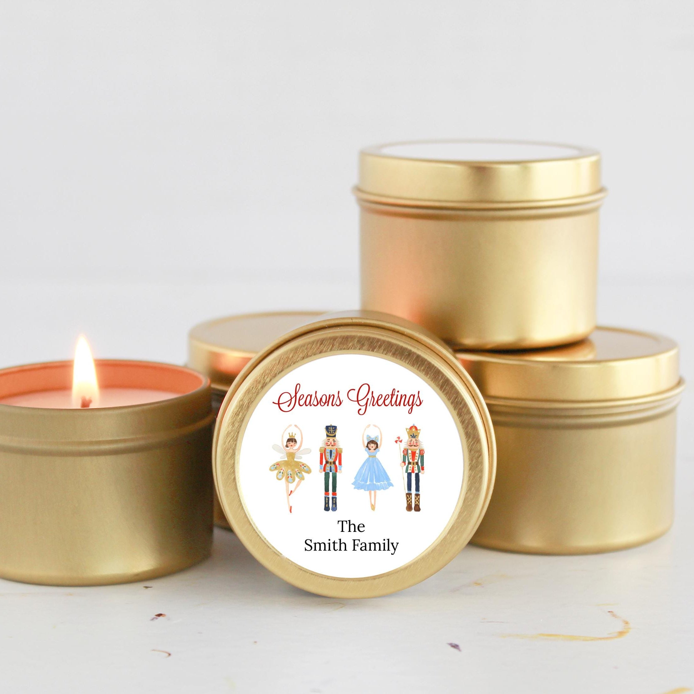 Christmas Candle Favors / Bulk Set of 10 / Custom Holiday Gifts / Corporate Gift / Personalized Merry Christmas Candle Tins / For Neighbors