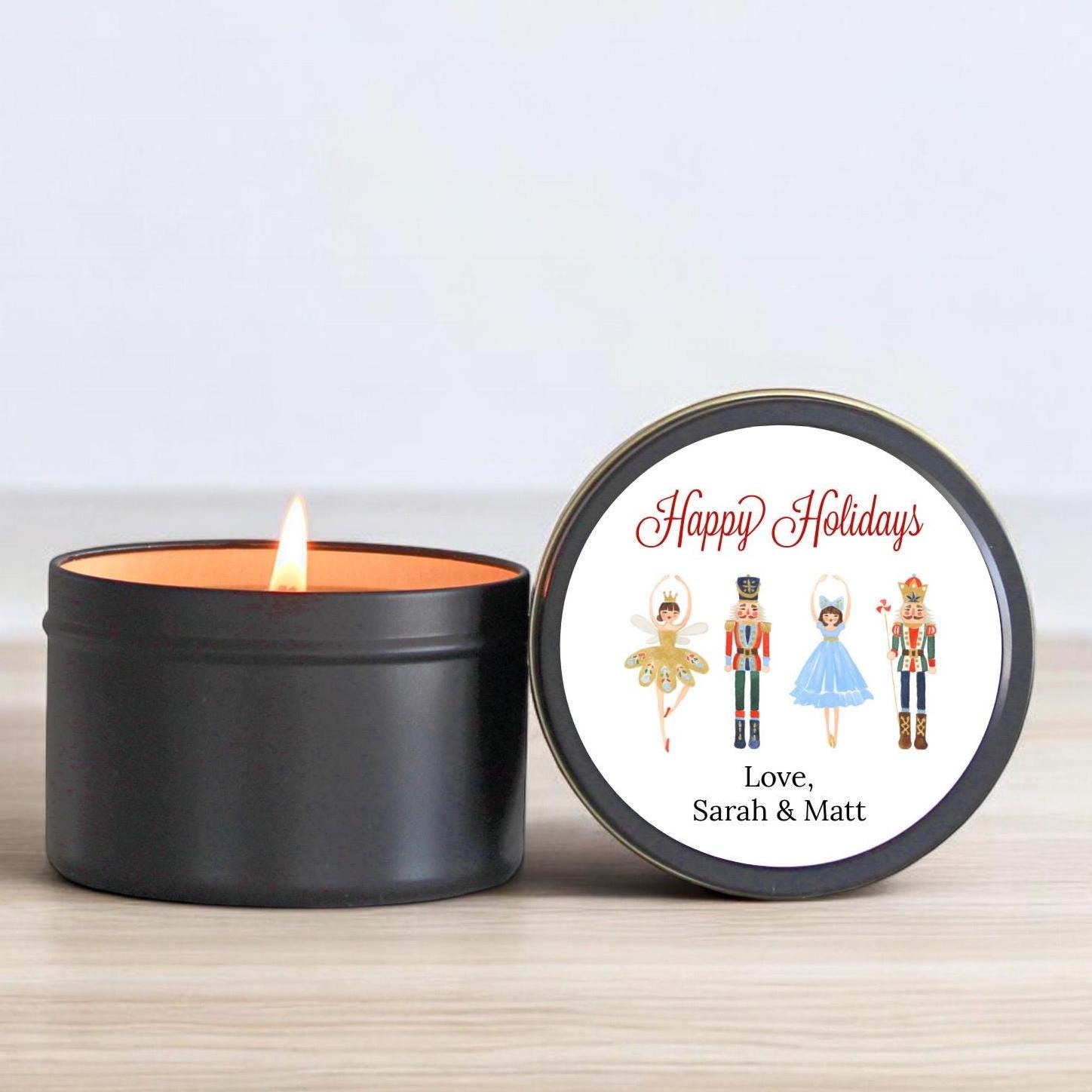 Christmas Candle Favors / Bulk Set of 10 / Custom Holiday Gifts / Corporate Gift / Personalized Merry Christmas Candle Tins / For Neighbors