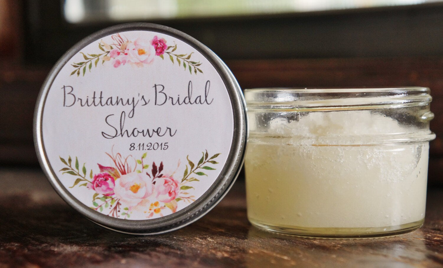 Personalized 4 oz Baby Shower Favors / Sugar Scrub Favor / Rose Floral Favor/ Boho Baby Shower Favor / Party Favor / Girl Baby Shower