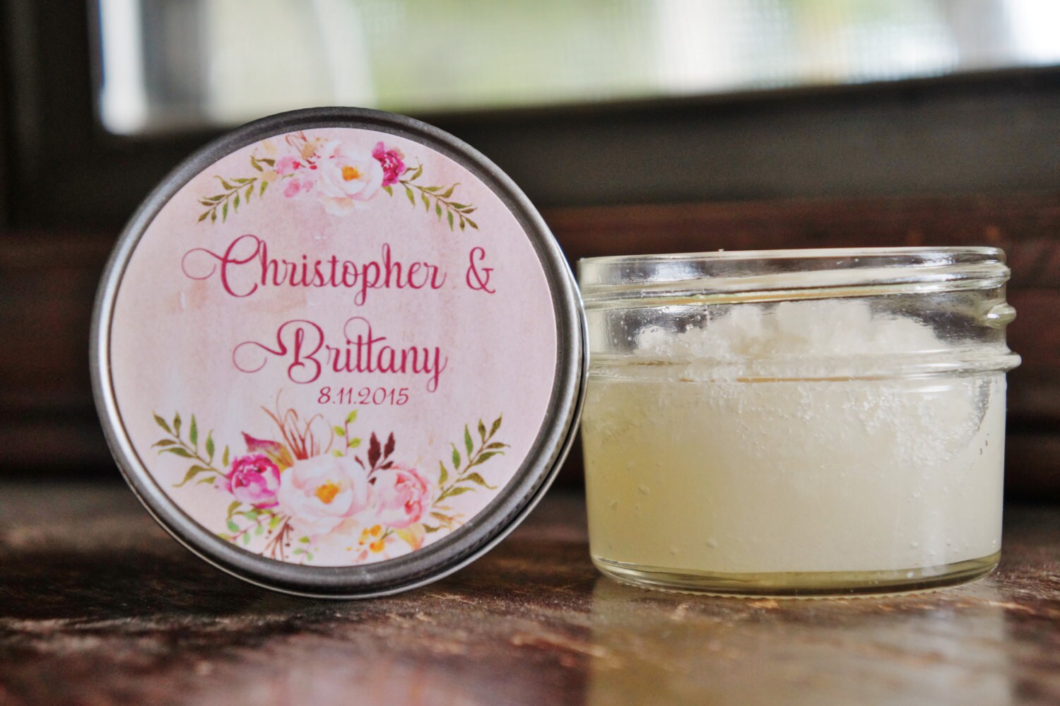 Personalized 4 oz Baby Shower Favors / Sugar Scrub Favor / Rose Floral Favor/ Boho Baby Shower Favor / Party Favor / Girl Baby Shower