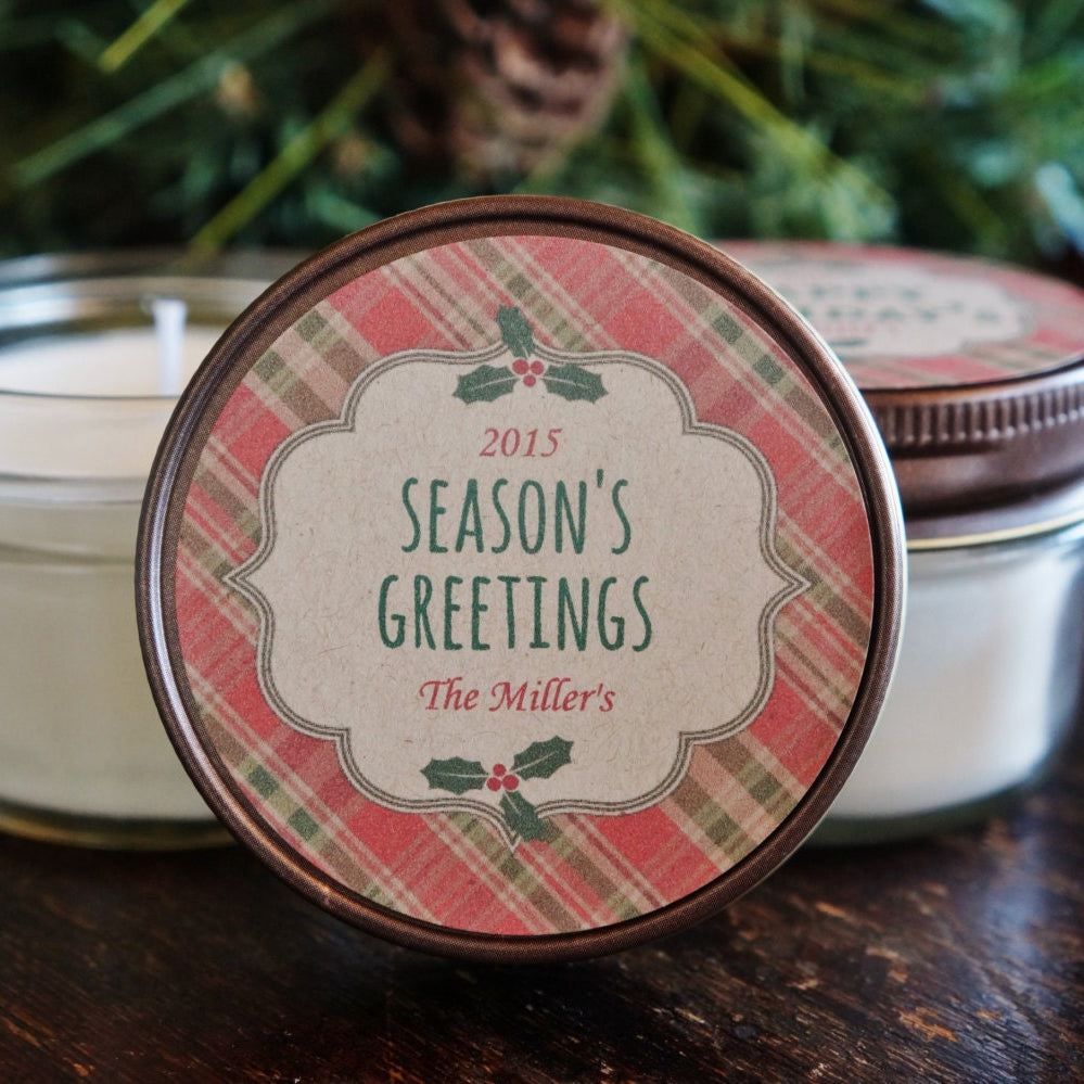 Christmas Candle / Personalized 4 oz soy candles / Have yourself a Merry Little Christmas / Christmas Favors / Holiday Favor / Party Favor