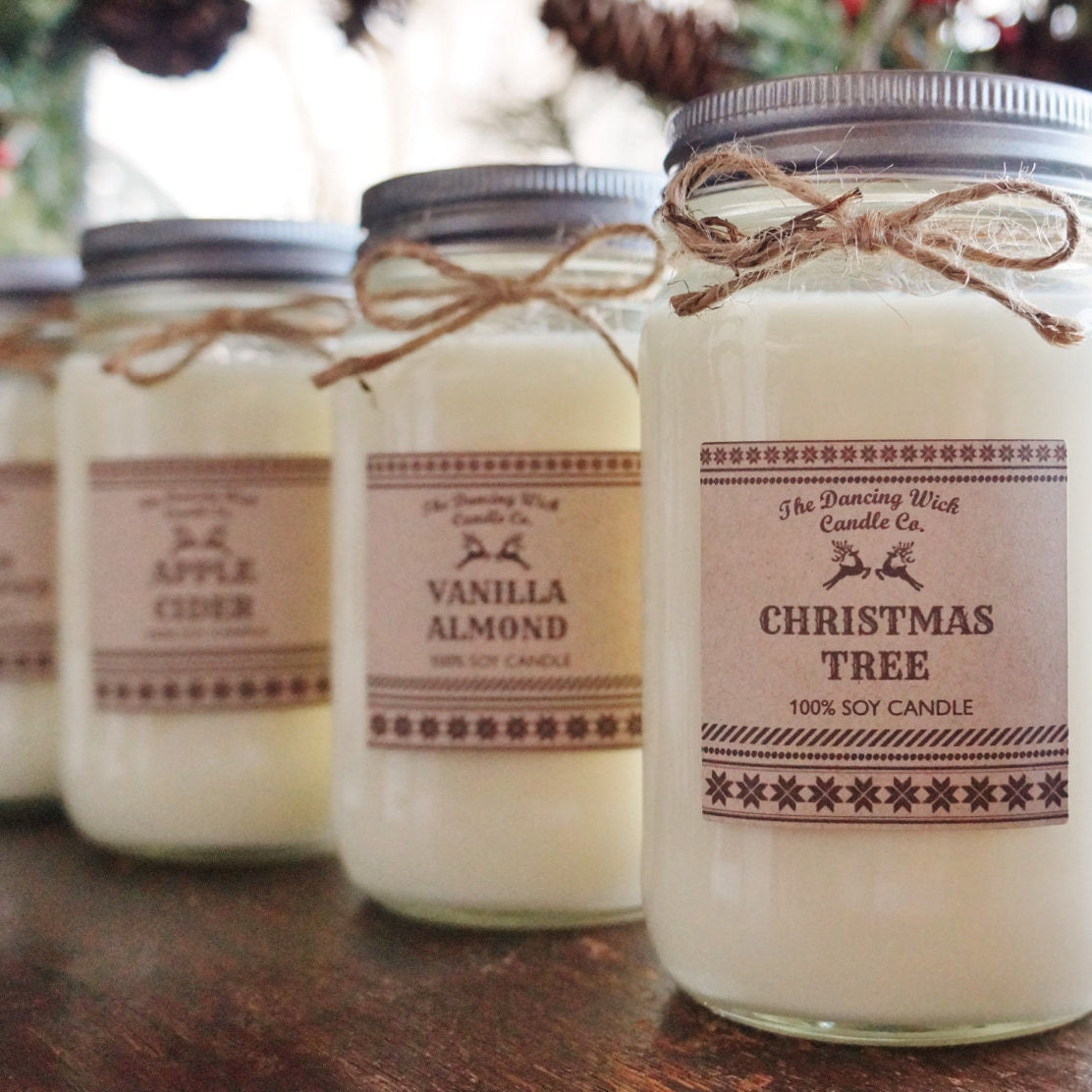 Soy Candle / 16 oz Candle / 8 oz Candle / Mason Jar Candle / Winter Candle / Holiday Sweater Candle / Christmas Candle