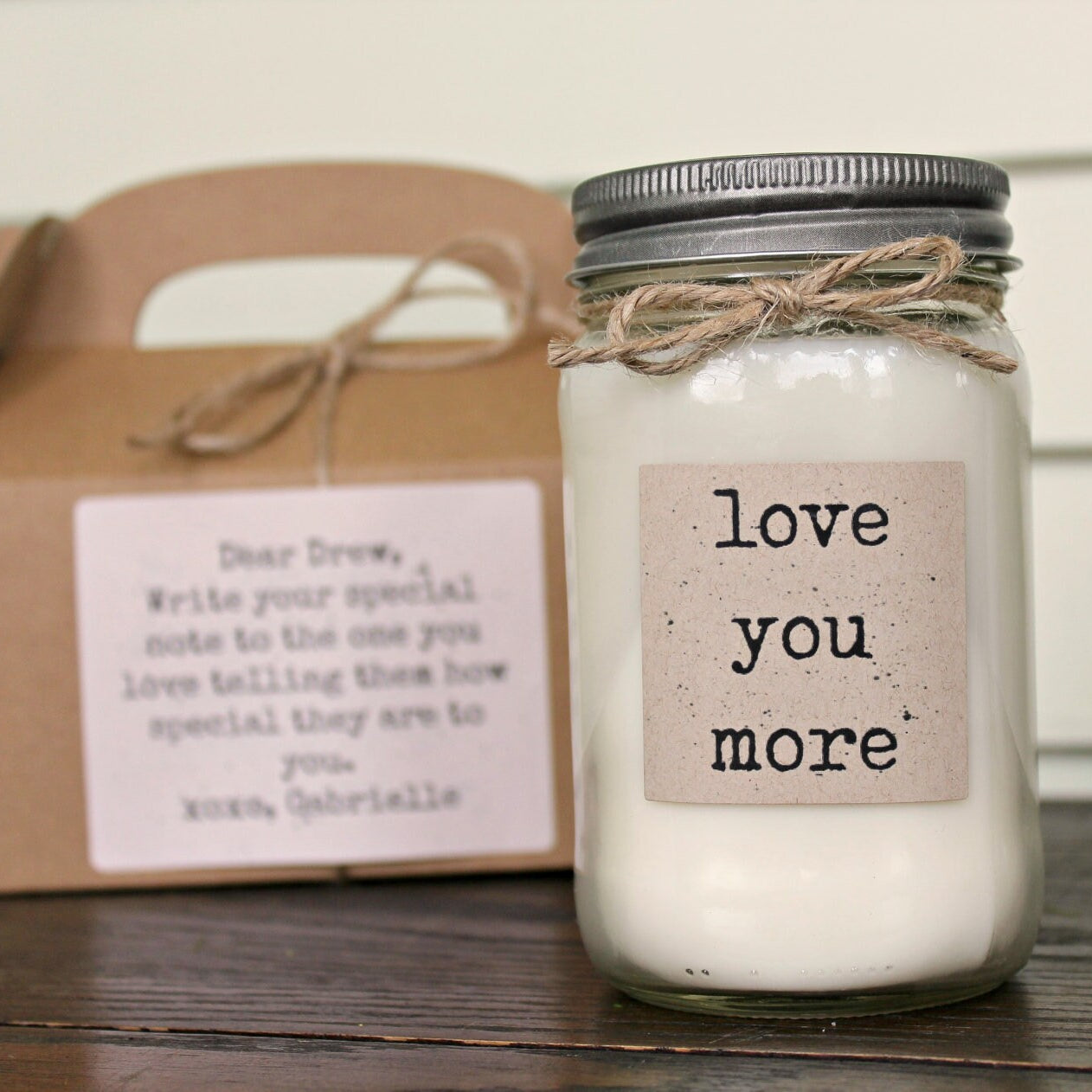 Love you more / Valentines Day Gift / Pure Soy Candle / Anniversary gift / Gift for Her / Gift for Him /Gift for Wife / Gift for Boyfriend