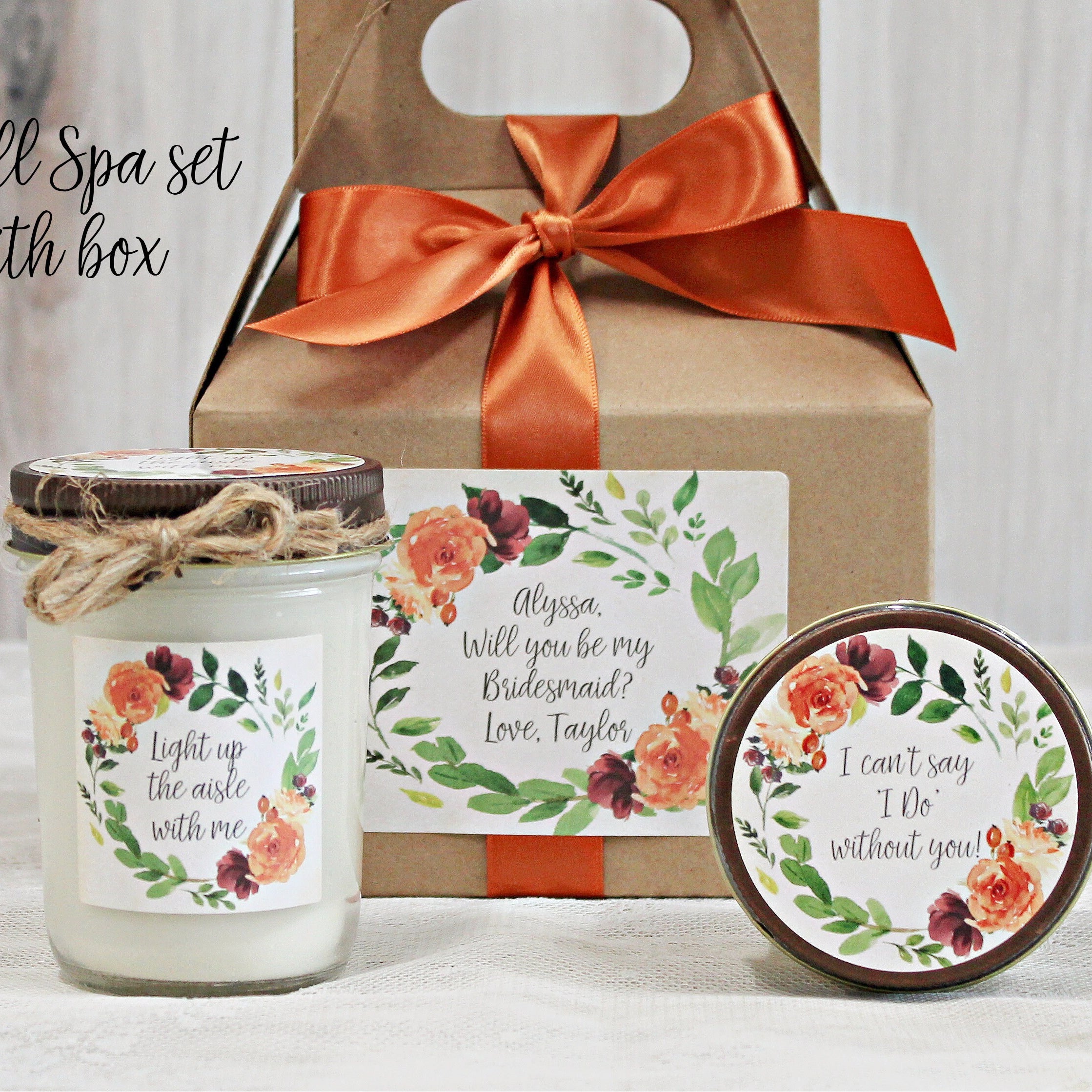 Fall will you be my Bridesmaid Box  / Bridesmaid Proposal / Will You Be my Maid of Honor / Bridesmaid Box Gift / Fall Wedding Gift Box