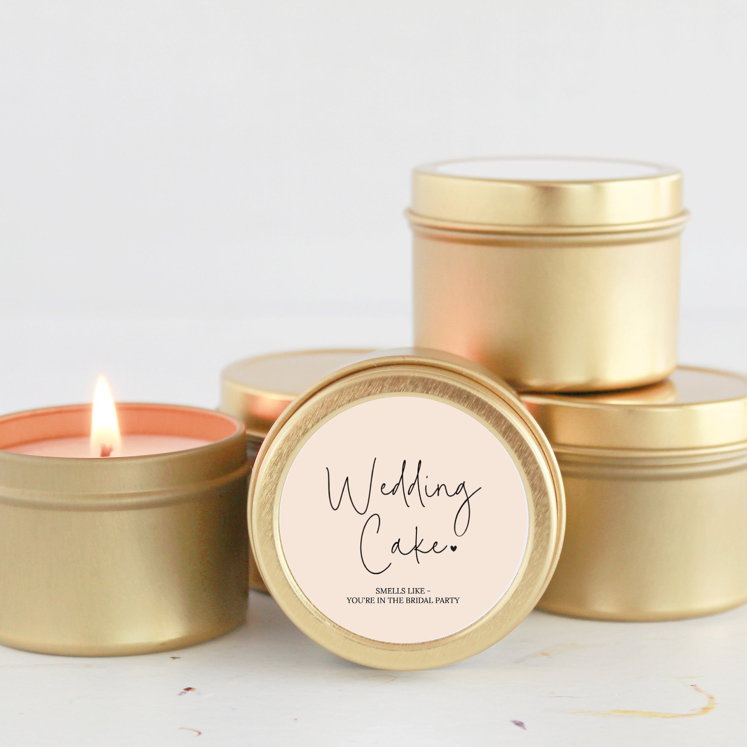 Bulk Bridesmaid Proposal Gift / Wedding Cake Candle / Small Bridesmaid Gift / Smells like You're in the Bridal Party / Maid of Honor Gift