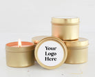 Corporate Logo Gifts / Bulk Business Gifts /Set of 10 Candle Favors / Holiday Gifts / For Clients / Employees / Personalized / For Swag