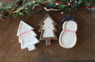 White Christmas Wood Bowl Candle