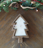 Wood Christmas Wood Bowl Candle