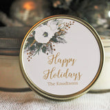 Holiday Candle Favor / Gold & Silver Christmas / Personalized 4 oz. Soy Candle Favors / Personalized Holiday Gift / Christmas Party Favor