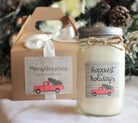 Christmas Candle / Holiday Candle / Red Truck Christmas / Personalized Holiday Candle / Rustic Christmas Gift / Soy Candle / Candle Gift