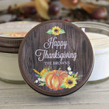 Thanksgiving Table Decor / Personalized 4 oz. Candle Favor / Thanksgiving Favor / Happy Thanksgiving / Thanksgiving Gift / Holiday Candle