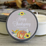 Thanksgiving Table Decor / Personalized 4 oz. Candle Favor / Thanksgiving Favor / Happy Thanksgiving / Thanksgiving Gift / Holiday Candle