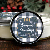 Buffalo Plaid Christmas Favor / Personalized 4 oz. Holiday Favor Candle//Christmas Candle / Farmhouse Decor / Christmas Party Favor