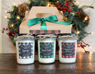 Buffalo Plaid Christmas Candle Gift Set / Holiday Candle Gift Set / Rustic Christmas Gift Set / Holiday Drink Candles