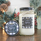 Egg Nog Pure Soy Christmas Candle//Holiday Candle//Christmas Gift//Christmas Decor//Mason Jar Candle//Buffalo Plaid Decor/Candle Gift