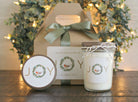 Holiday Spa Gift Set / Christmas Candle Gift Set / Joy Spa Gift Set / Christmas Wreath / Winter Bird Personalized Christmas Gift /