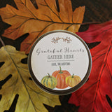 Thanksgiving Favor Candles / Grateful Hearts Gather Here / Thanksgiving Gift / Personalized 4 oz. Holiday Favor Candle / Fall Pumpkins