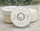 Personalized 4 oz. Holiday Favor Candles / Christmas Gift / Bulk Christmas Gift / Joy Christmas Gift / Christmas Party Favor