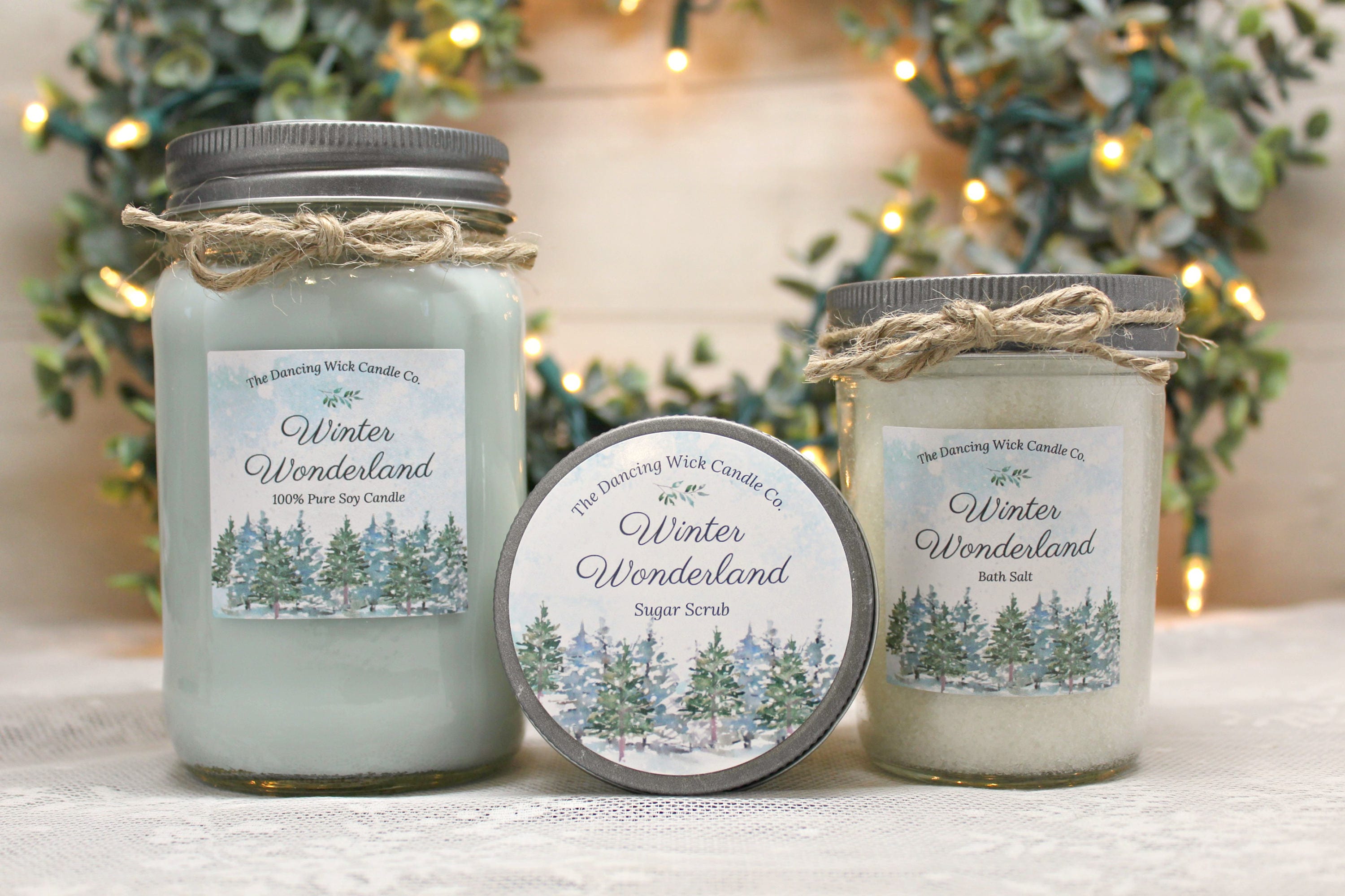 Winter Spa Gift Set / Winter Wonderland Candle Gift Set / Christmas Spa Gift Set / Holiday Candle Gift Set/ Warm Winter Wishes