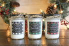 Buffalo Plaid Christmas Candle Gift Set / Holiday Candle Gift Set / Rustic Christmas Gift Set / Holiday Drink Candles