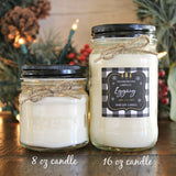 Egg Nog Pure Soy Christmas Candle//Holiday Candle//Christmas Gift//Christmas Decor//Mason Jar Candle//Buffalo Plaid Decor/Candle Gift