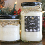 Egg Nog Pure Soy Christmas Candle//Holiday Candle//Christmas Gift//Christmas Decor//Mason Jar Candle//Buffalo Plaid Decor/Candle Gift