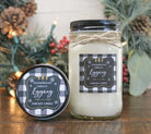 Egg Nog Pure Soy Christmas Candle//Holiday Candle//Christmas Gift//Christmas Decor//Mason Jar Candle//Buffalo Plaid Decor/Candle Gift