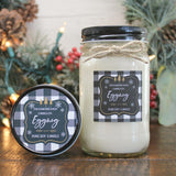 Egg Nog Pure Soy Christmas Candle//Holiday Candle//Christmas Gift//Christmas Decor//Mason Jar Candle//Buffalo Plaid Decor/Candle Gift