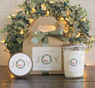 Holiday Spa Gift Set / Christmas Candle Gift Set / Joy Spa Gift Set / Christmas Wreath / Winter Bird Personalized Christmas Gift /