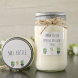 Thank you for Helping Me Grow Candle Gift / Personalized Teacher Gift / 16 oz. Candle / Teacher Appreciation Day Gift / Gift For Teacher