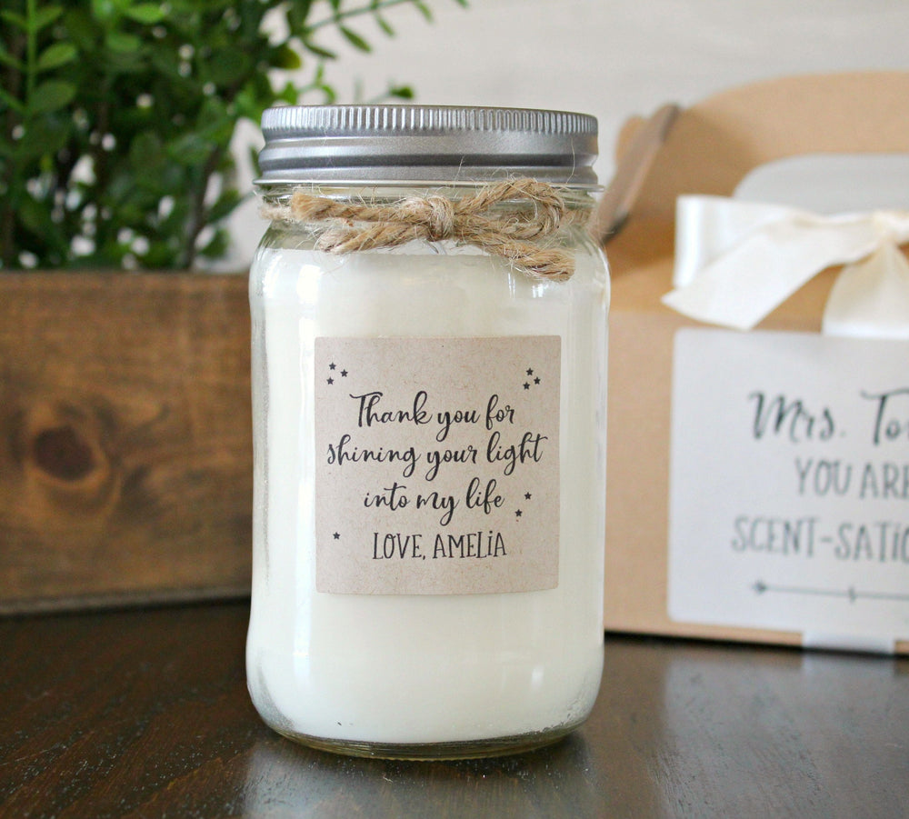 Thank you for shining your light in my life / 16 oz. Personalized Candle / Teacher Gift Candle / Nurse Thank you gift / Gift for Friend