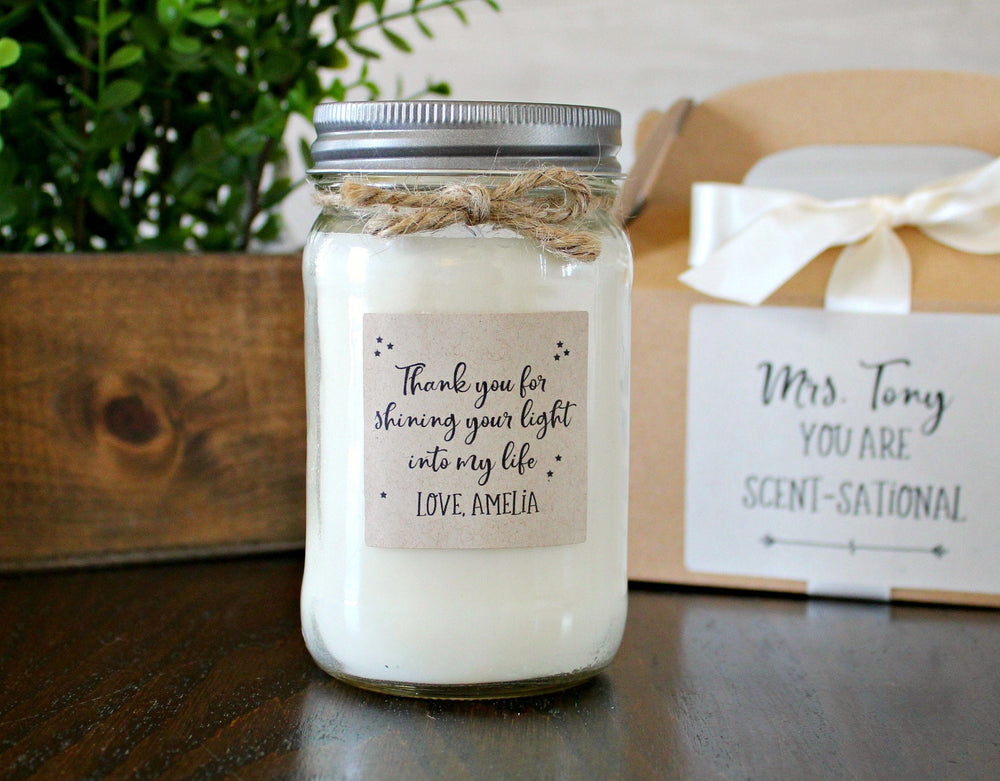 Thank you for shining your light in my life / 16 oz. Personalized Candle / Teacher Gift Candle / Nurse Thank you gift / Gift for Friend