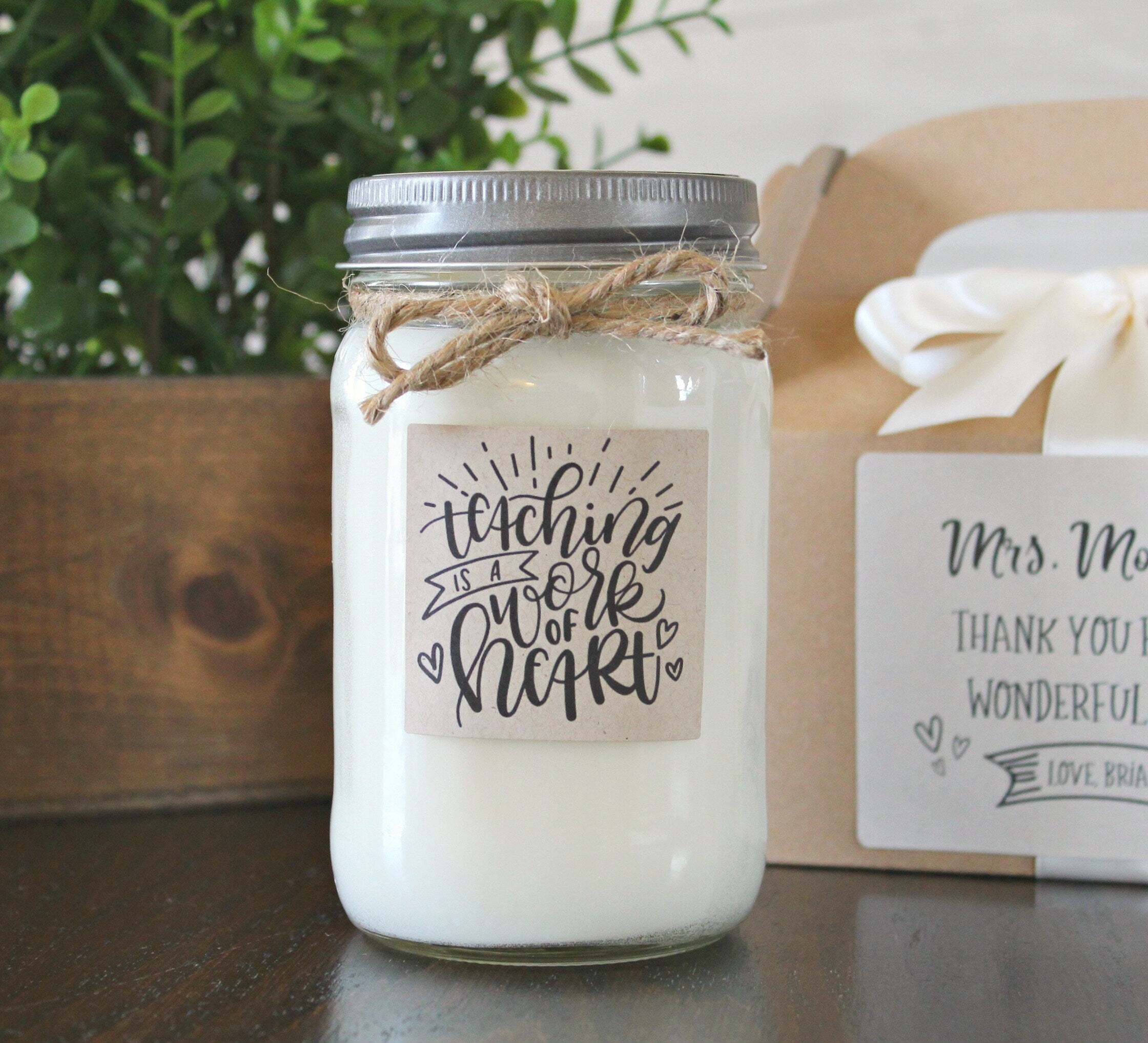 Teaching is a work of heart Candle / Personalized Teacher Gift / 16 oz. Candle / Gift For Teacher / Candle with box Gift