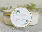 Gold & Greenery Baptism Favors / 4 oz Personalized Candle Favor / Boy Baptism / Girl Baptism / Communion Favor / Christening Favor