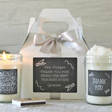 Teacher Gift / Personalized Teacher Gift / Thank you Gift / The influence of a great teacher can never be erased / Spa Gift Set / Soy Candle