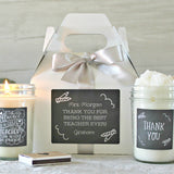 Teacher Gift / Personalized Teacher Gift / Thank you Gift / The influence of a great teacher can never be erased / Spa Gift Set / Soy Candle