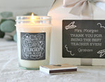 Teacher Gift / Personalized Teacher Gift / Thank you Gift / The influence of a great teacher can never be erased / Spa Gift Set / Soy Candle