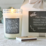 Teacher Gift / Personalized Teacher Gift / Thank you Gift / The influence of a great teacher can never be erased / Spa Gift Set / Soy Candle