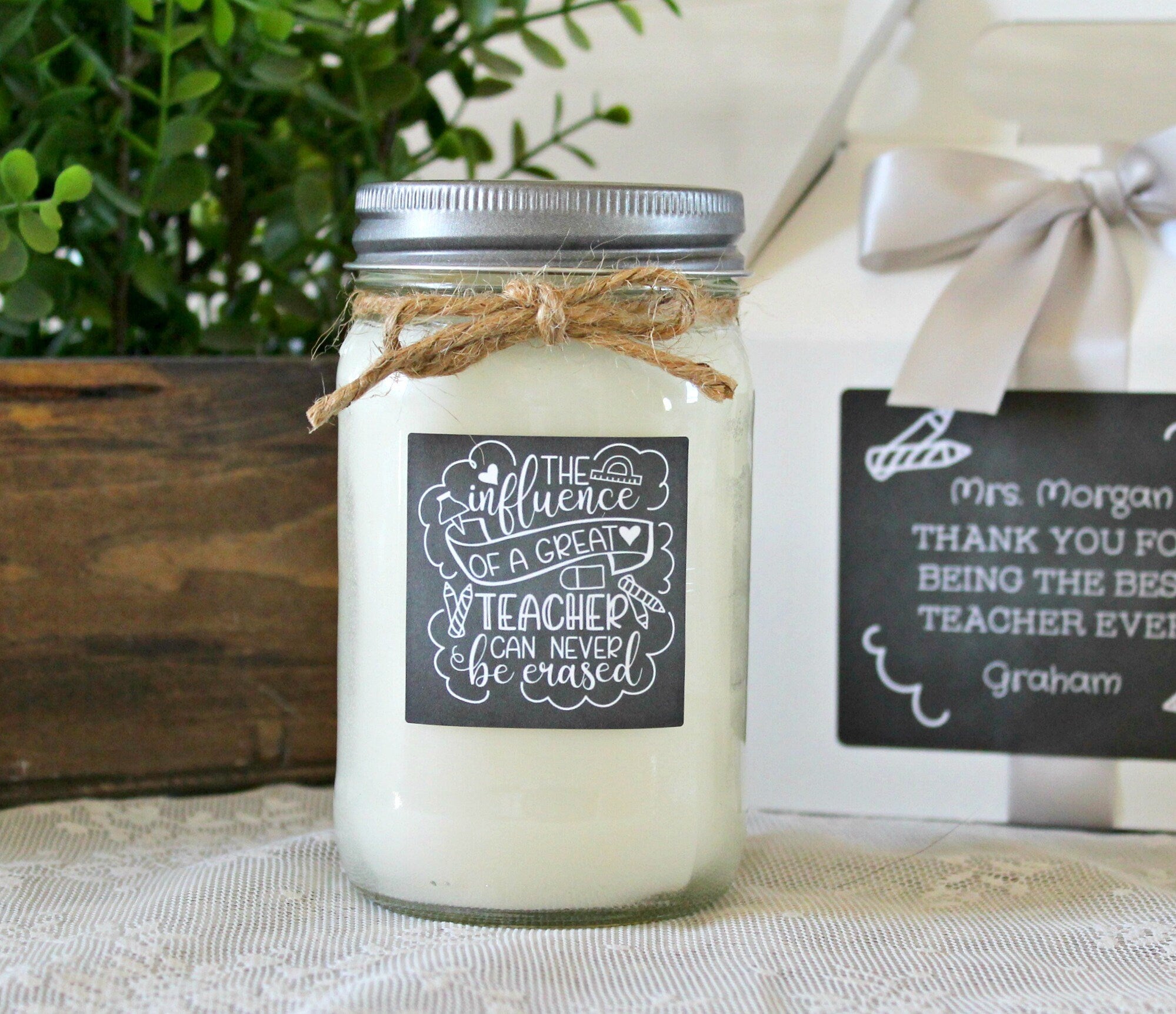 The Influence of a Teacher can never be Erased Candle Gift / Personalized Teacher Gift / 16 oz. Candle / Gift For Teacher