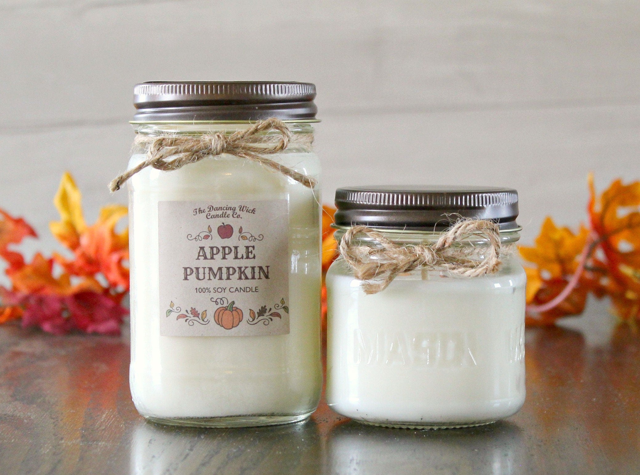 Apple Pumpkin Candle / Pure Soy / Fall Candle / Apple Candle / Autumn Candle / Handpoured / Mason Jar Candle / Scent Soy Candle