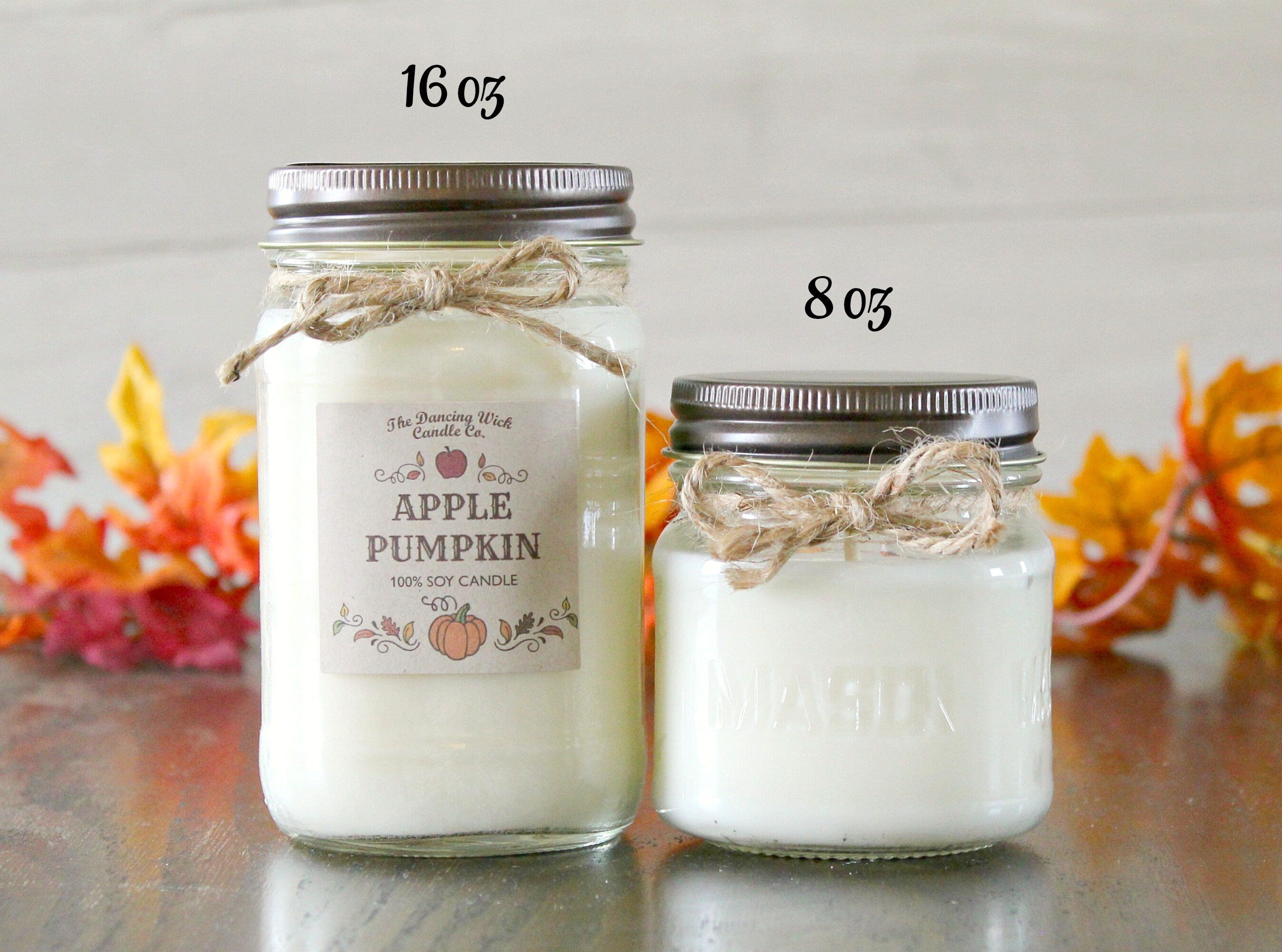 Apple Pumpkin Candle / Pure Soy / Fall Candle / Apple Candle / Autumn Candle / Handpoured / Mason Jar Candle / Scent Soy Candle