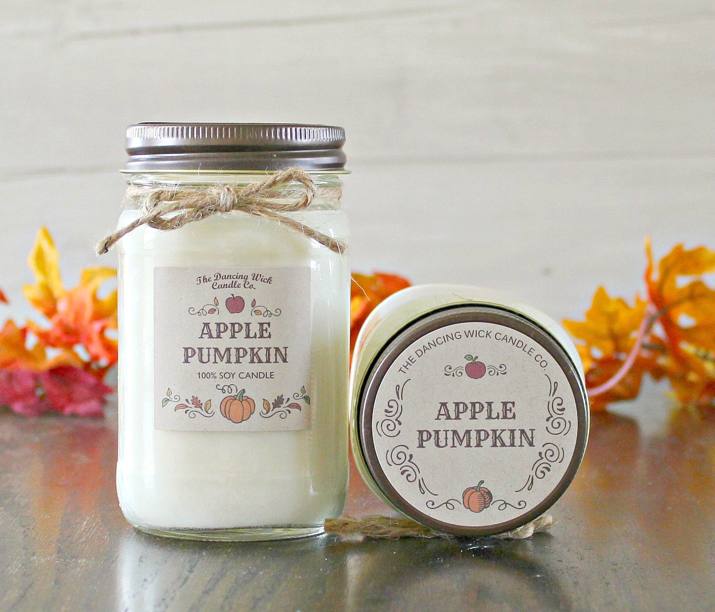 Apple Pumpkin Candle / Pure Soy / Fall Candle / Apple Candle / Autumn Candle / Handpoured / Mason Jar Candle / Scent Soy Candle